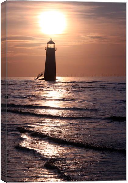  Lighthouse Beam at Sunset .. Canvas Print by Susey Phoenixx