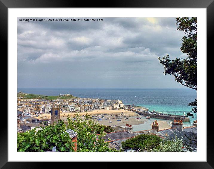  St Ives Shower Approaching Framed Mounted Print by Roger Butler