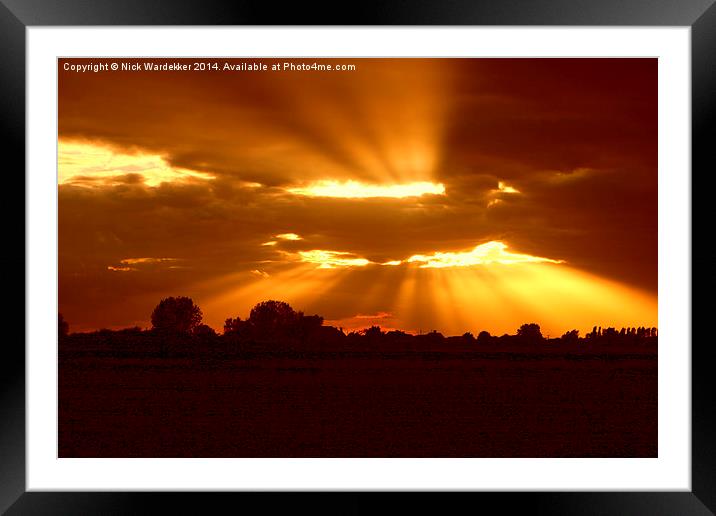  A Lincolnshire Sunset. Framed Mounted Print by Nick Wardekker