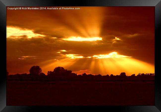  A Lincolnshire Sunset. Framed Print by Nick Wardekker