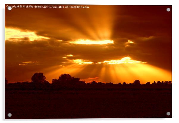  A Lincolnshire Sunset. Acrylic by Nick Wardekker