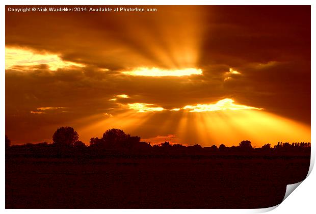  A Lincolnshire Sunset. Print by Nick Wardekker