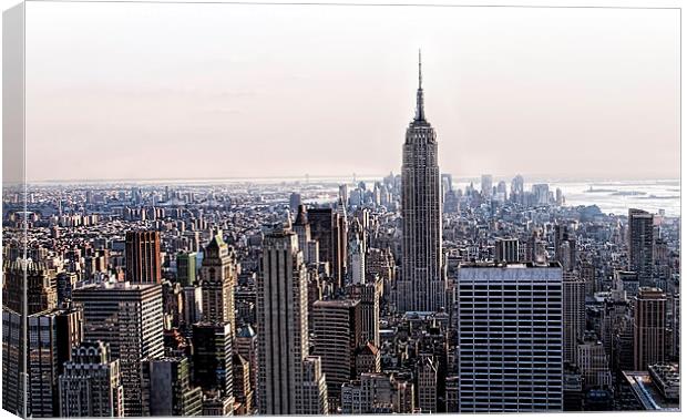  The Empire State Building New York at Sunset Canvas Print by Philip Pound