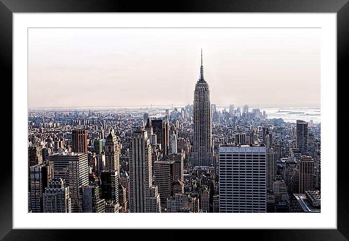  The Empire State Building New York at Sunset Framed Mounted Print by Philip Pound