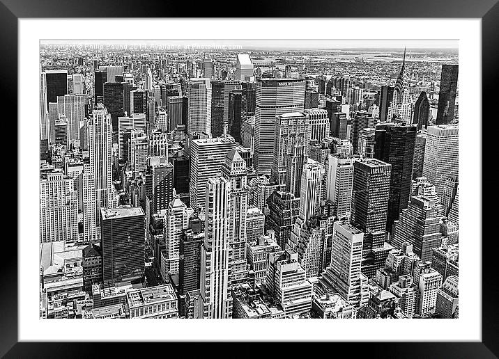  Manhattan Skyscrapers New York Framed Mounted Print by Philip Pound