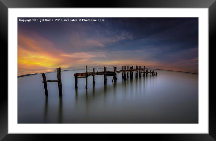 Wooden Pier Sunset Framed Mounted Print by Wight Landscapes