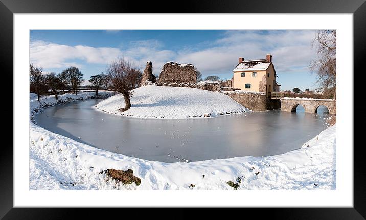 Stogursey Castle Winter Panorama Framed Mounted Print by Bob Small