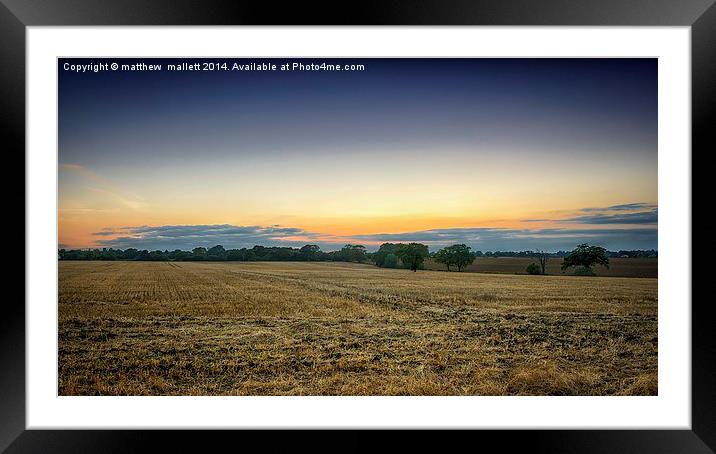 Simple view over the fields Framed Mounted Print by matthew  mallett