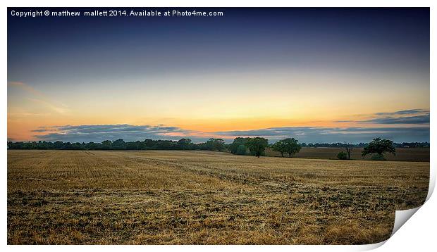  Simple view over the fields Print by matthew  mallett