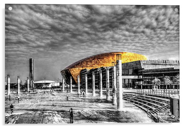 Wales Millennium Centre Pop 1 Acrylic by Steve Purnell