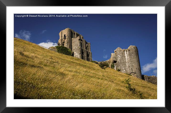  Corfe Castle Framed Mounted Print by Stewart Nicolaou