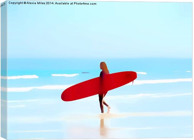 Red Surfboard  Canvas Print by Alexia Miles