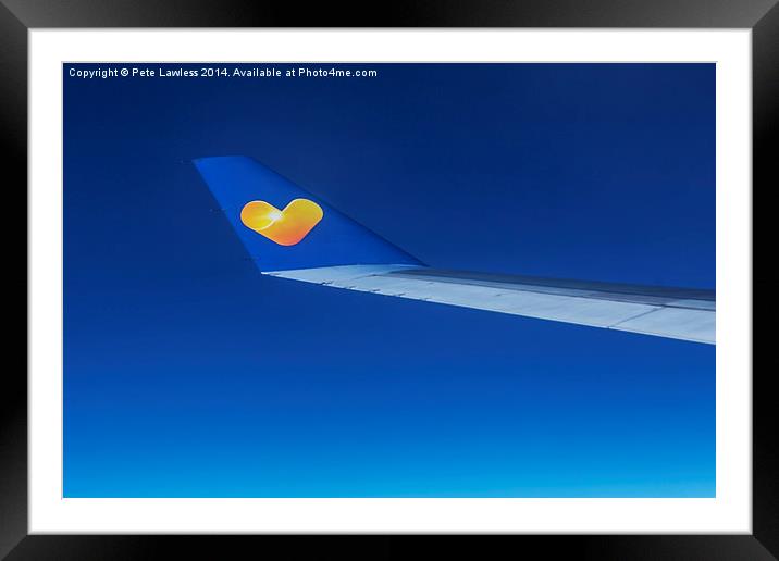  Flying at 41,000 Feet - Love to fly Framed Mounted Print by Pete Lawless