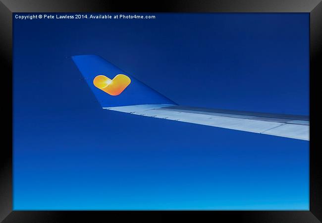  Flying at 41,000 Feet - Love to fly Framed Print by Pete Lawless