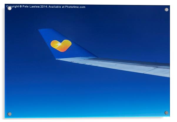  Flying at 41,000 Feet - Love to fly Acrylic by Pete Lawless