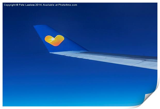  Flying at 41,000 Feet - Love to fly Print by Pete Lawless