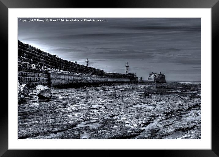  Harbour wall whitby bay Framed Mounted Print by Doug McRae