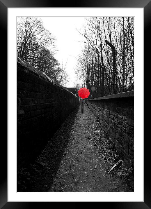 Red Umbrella 2 Framed Mounted Print by David Pacey