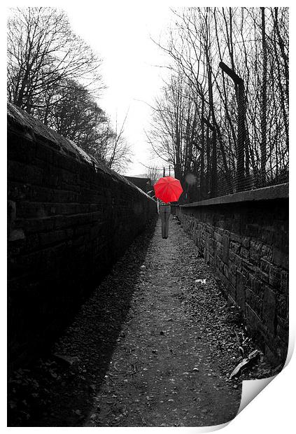  Red Umbrella 2 Print by David Pacey