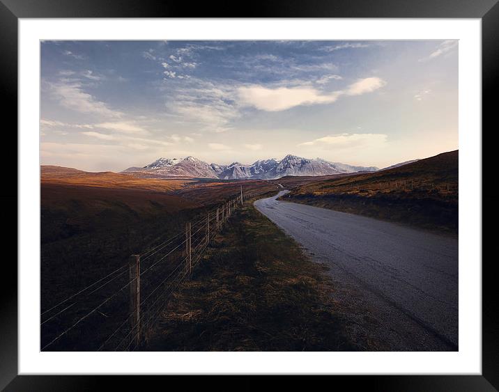  Road to Cuillin mountains. Framed Mounted Print by andrew bagley
