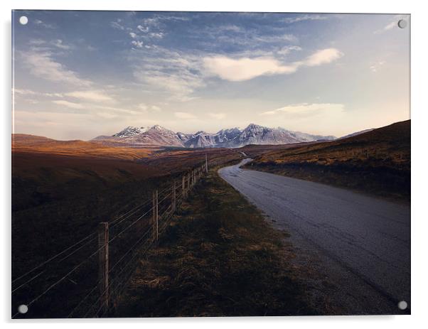  Road to Cuillin mountains. Acrylic by andrew bagley