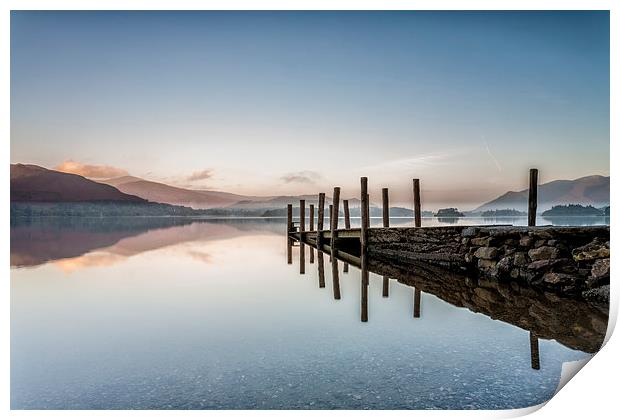 Pier On Derwent Water in The English Lake District Print by David Hirst