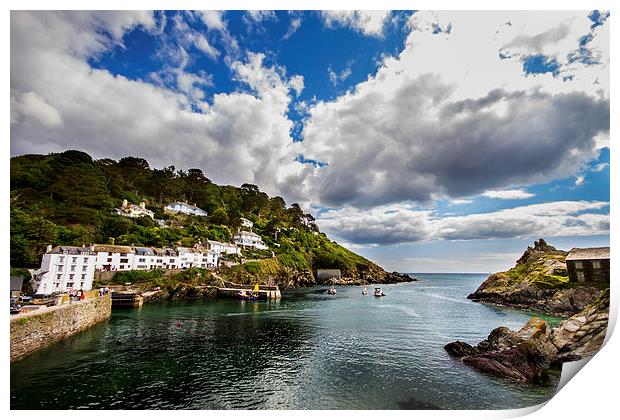  Polperro Harbour Cornwall Print by Oxon Images