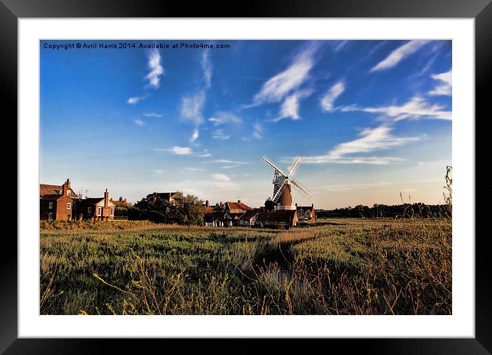  Cley windmill Framed Mounted Print by Avril Harris