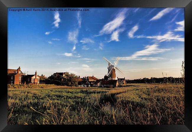  Cley windmill Framed Print by Avril Harris