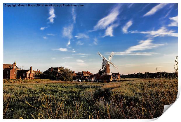  Cley windmill Print by Avril Harris