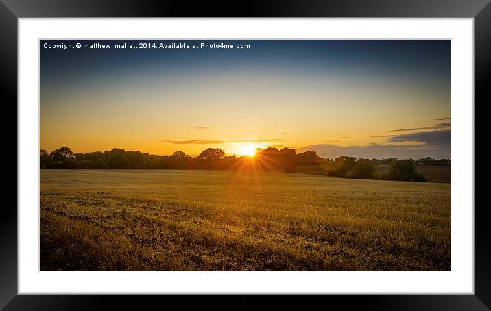 The only way is Sunset Framed Mounted Print by matthew  mallett