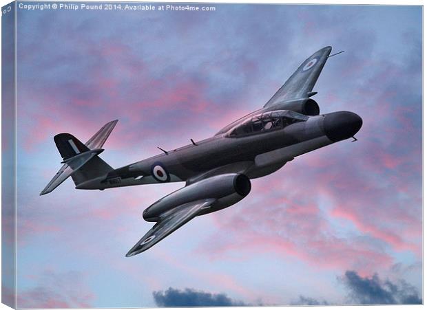  Gloster Meteor Jet in Flight Canvas Print by Philip Pound