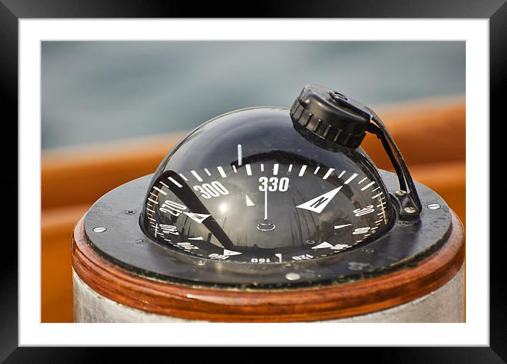 Nautical compass Framed Mounted Print by Massimiliano Leban