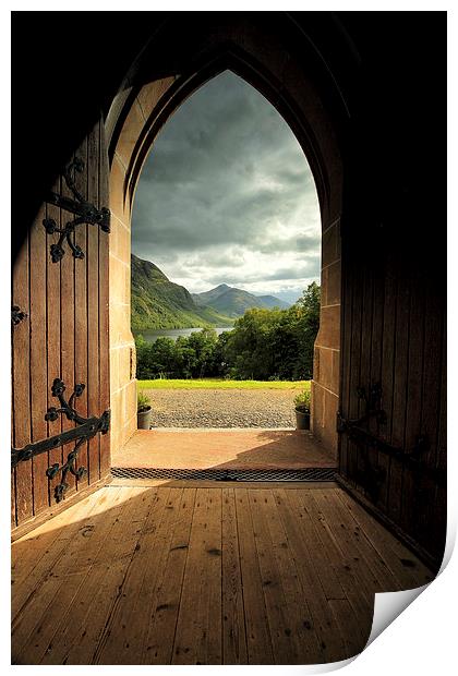  Through the arched door Print by Grant Glendinning