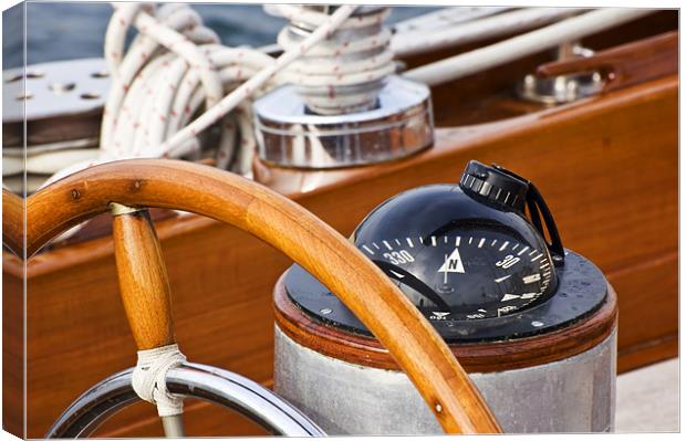 Rudder and compass Canvas Print by Massimiliano Leban