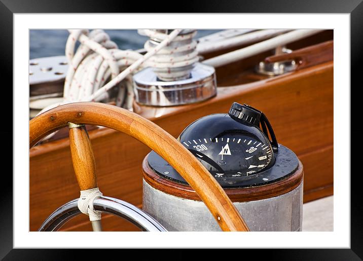 Rudder and compass Framed Mounted Print by Massimiliano Leban