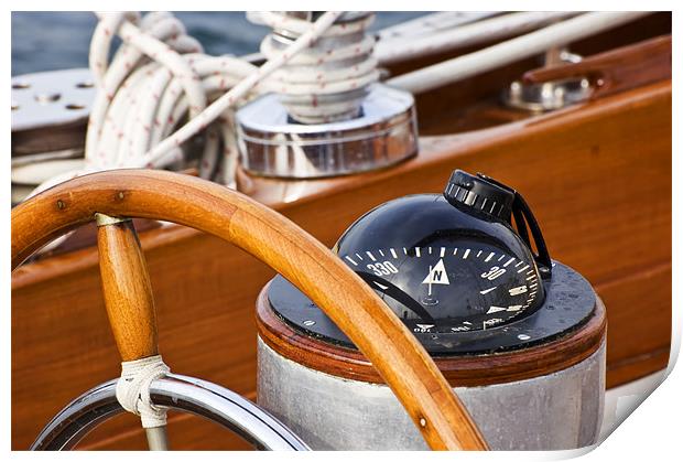 Rudder and compass Print by Massimiliano Leban