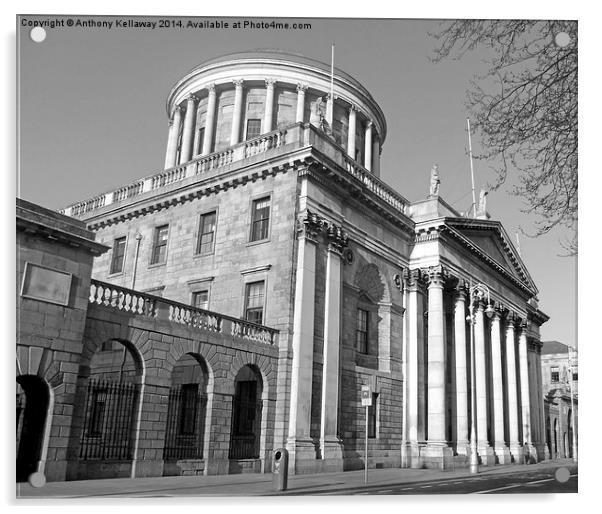 THE FOUR COURTS DUBLIN  Acrylic by Anthony Kellaway