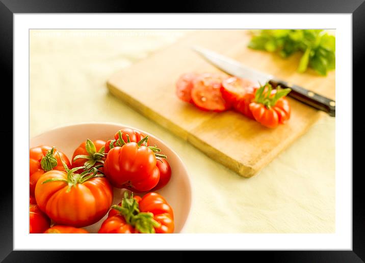   Simply Tomatoes 3 Framed Mounted Print by Corrine Weaver