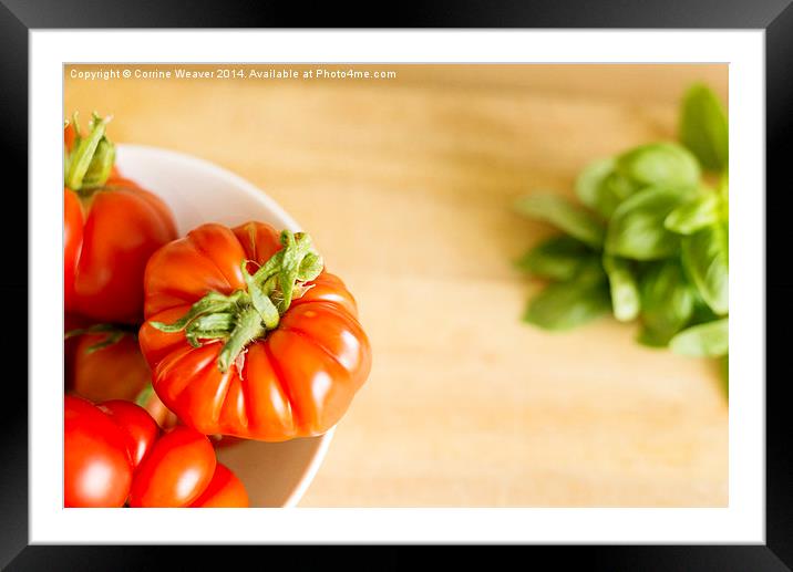   Simply Tomatoes 4 Framed Mounted Print by Corrine Weaver