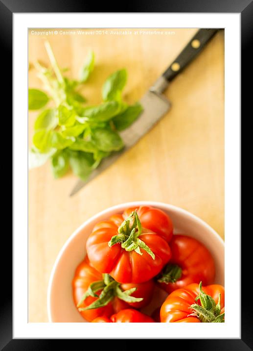   Simply Tomatoes 5 Framed Mounted Print by Corrine Weaver