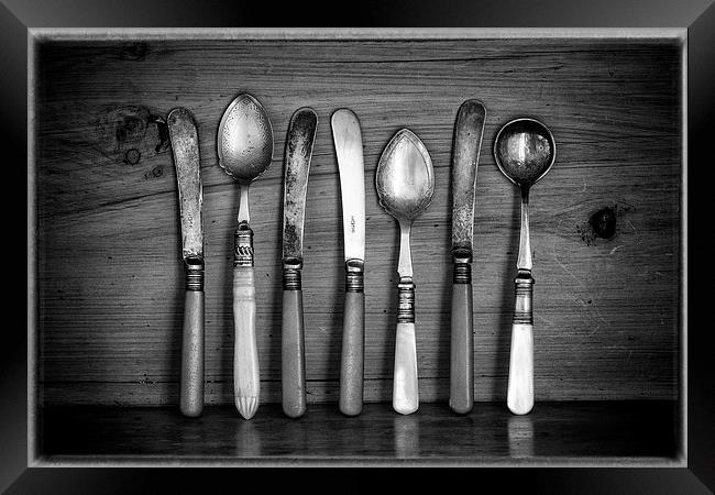  Old Cutlery Framed Print by David Hare