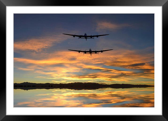 Sunset Lancasters Framed Mounted Print by J Biggadike