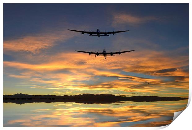 Sunset Lancasters Print by J Biggadike