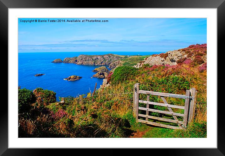  The Wales Coast Path above Pwllderi Framed Mounted Print by Barrie Foster