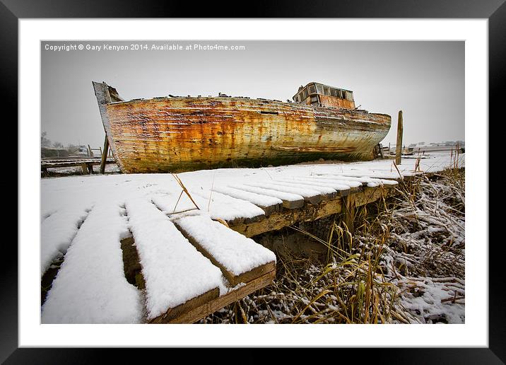  Snowy Good Hope Fishing Boat Framed Mounted Print by Gary Kenyon