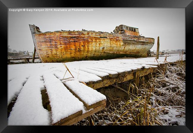  Snowy Good Hope Fishing Boat Framed Print by Gary Kenyon