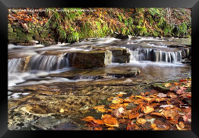  Autumnal Flowing Stream Framed Print by Gary Kenyon