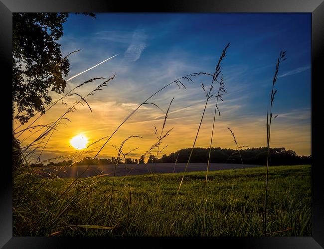 Summer Sunset, Hungerford, Berkshire, England, UK Framed Print by Mark Llewellyn