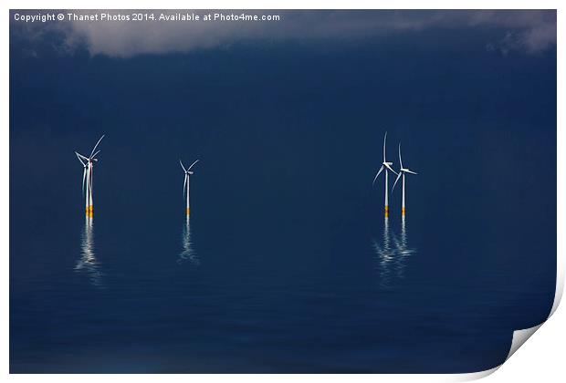  Wind farm tranquility  Print by Thanet Photos